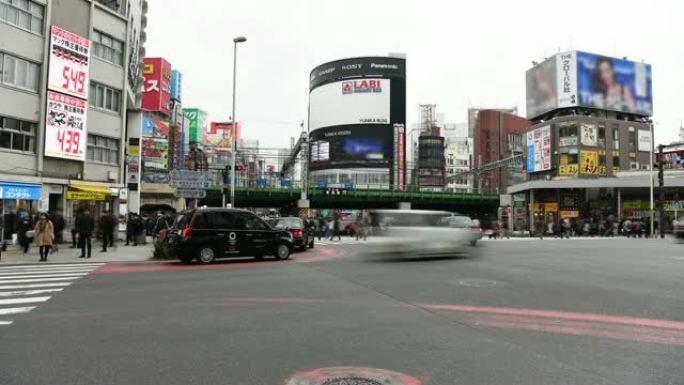 延时: 日本东京新宿的行人