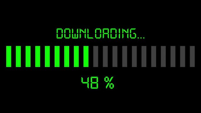 下载进度条-数字绿色