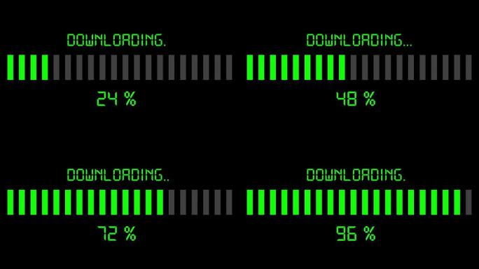 下载进度条-数字绿色