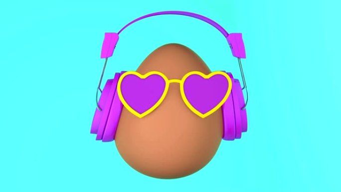 花式鸡蛋的3D动画。循环