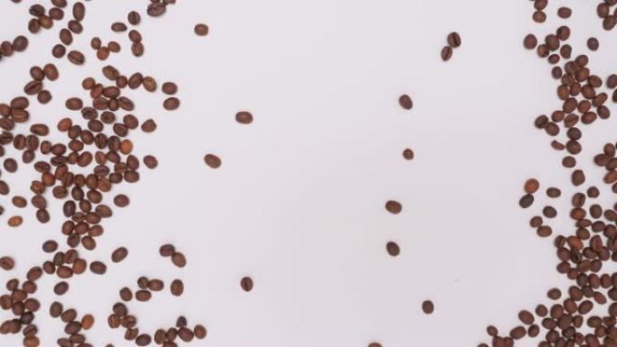 咖啡豆的定格镜头创造大咖啡豆。咖啡符号概念。