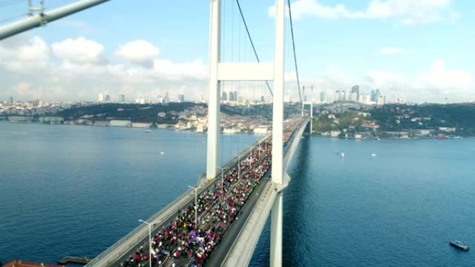 伊斯坦布尔博斯普鲁斯大桥欧亚大陆马拉松鸟瞰图15