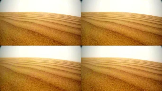 沙漠中的沙尘暴强风吹走了沙丘的颗粒，就像海浪关闭了拉贾斯坦邦