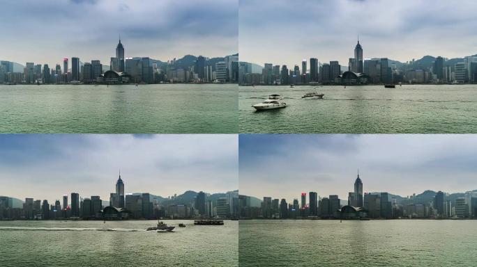 中国香港-2014年11月11日: 中国香港维多利亚港的壮丽景色