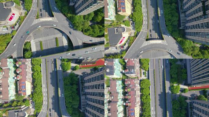 杭州市区定安路马路车辆车流风景视频素材