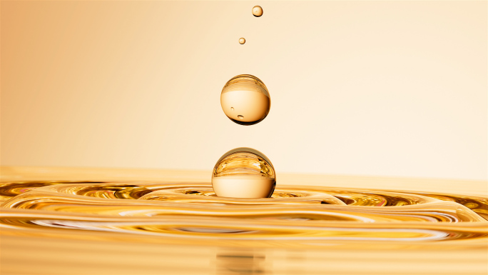 金色水油萃取成分精油透明精华球分子液体