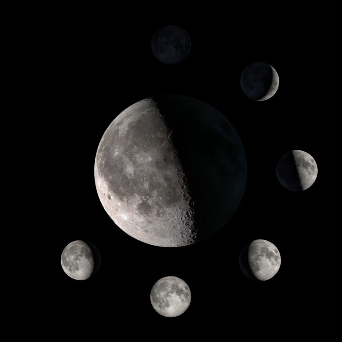 月相变化月亮圆缺