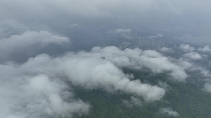 深圳梧桐山航拍云海