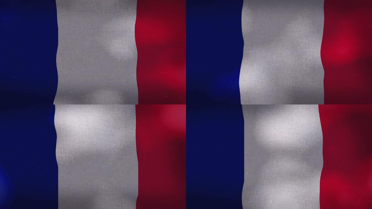 法国国旗飘扬