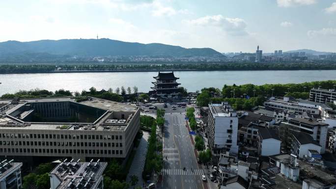 长沙园林仿古建筑景点杜甫江阁