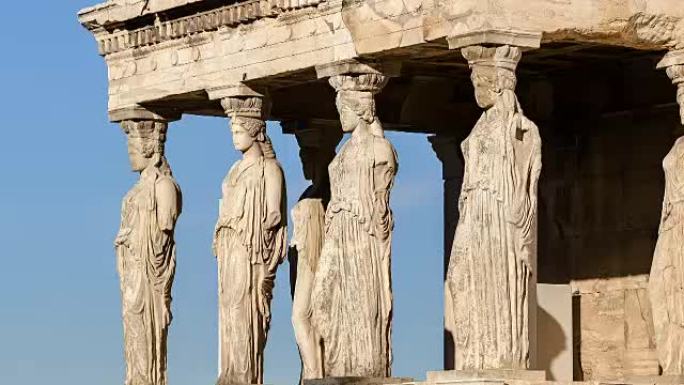 雅典缩时的Caryatides卫城