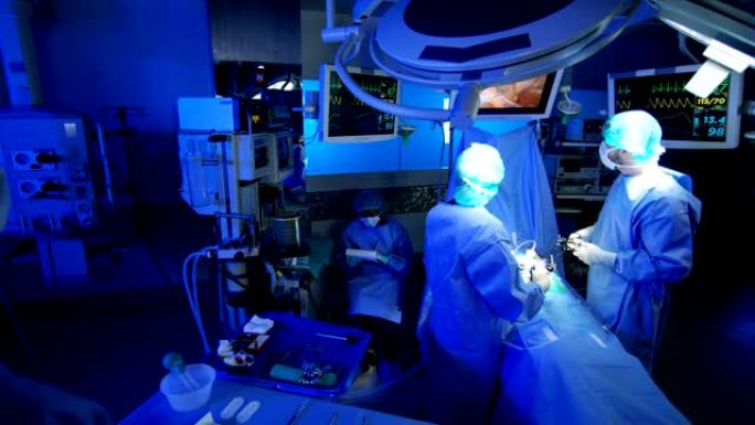 手术室使用内窥镜检查的医疗培训团队