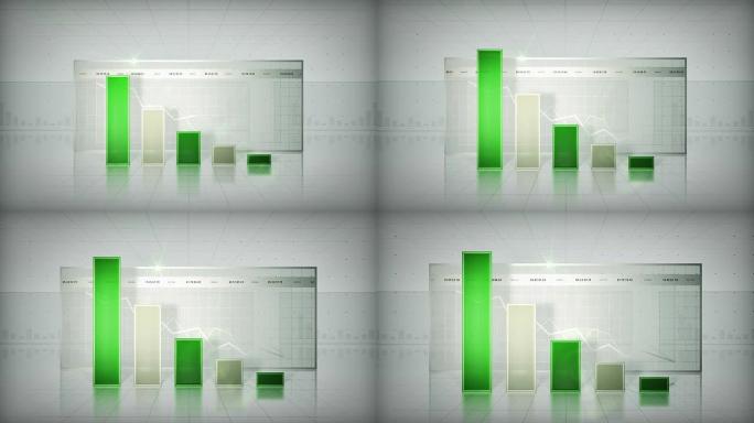 呈绿色趋势的条形图