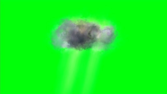 绿色屏幕上有光线的天堂云