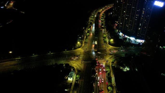 杭州萧山区钱江世纪城市心北路夜景延时4