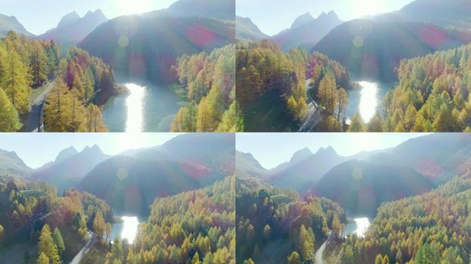 Lai di Palpuogna-秋天瑞士阿尔卑斯山的山湖