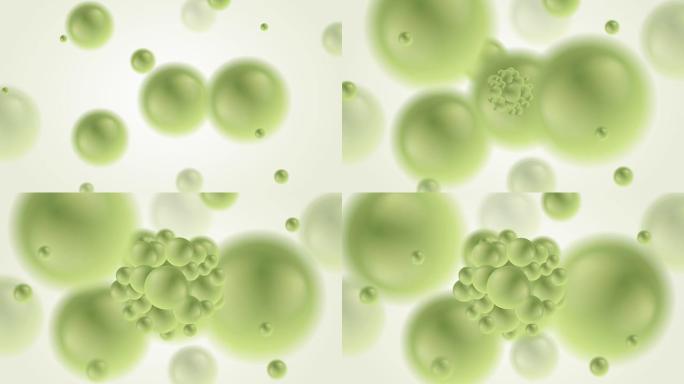 绿色抽象分子视频动画