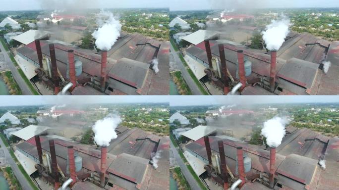 烟雾，工厂的空气污染，空中射击