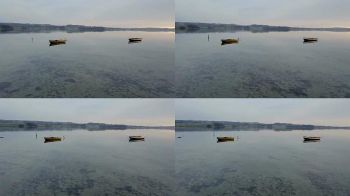 漂浮在丹麦的划艇