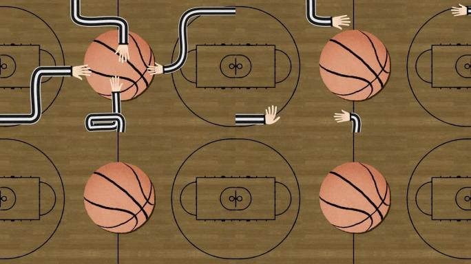 长手组装篮球镂空复古风格