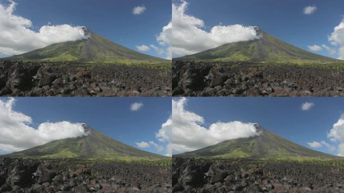 带有旧熔岩流的马永火山，菲律宾黎牙实比