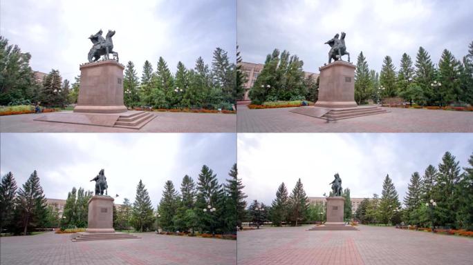 乌拉尔斯克时过速过度的Syrym Datouly纪念碑