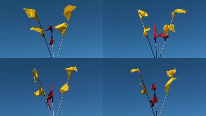 红色和黄色的节日旗帜