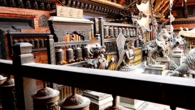 古老的青铜和黄铜装饰的寺庙，Rudra Varna Mahavihar，独特的佛教圣地，在帕坦的拉利
