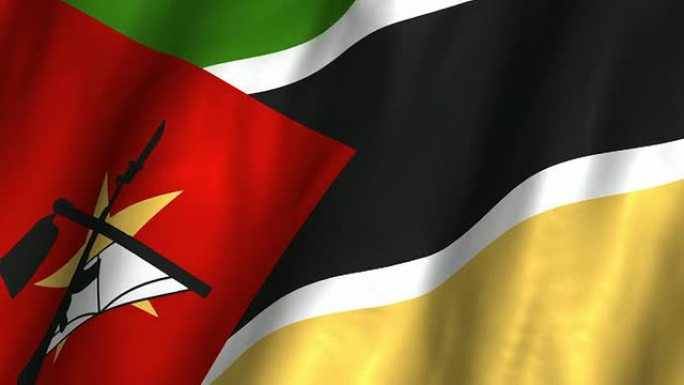 莫桑比克挥舞旗帜，循环