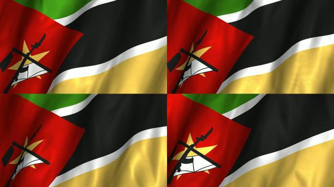 莫桑比克挥舞旗帜，循环