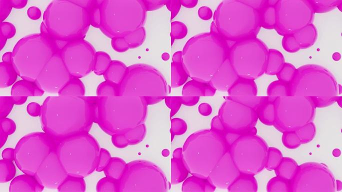 抽象3d在wal上塑造彩色气泡。一套5种不同的颜色。无缝循环4k动画镜头。