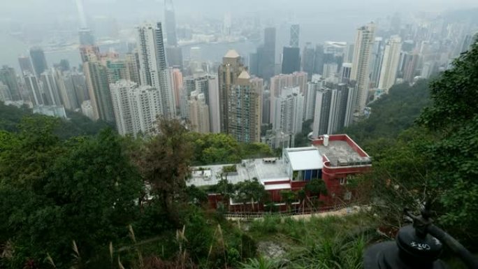 维多利亚山顶的香港城市景观天际线景观