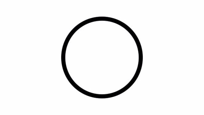 圆圈运动背景黑白场景与空间。动画4k视频
