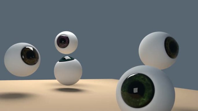 随机运动的人眼3D动画