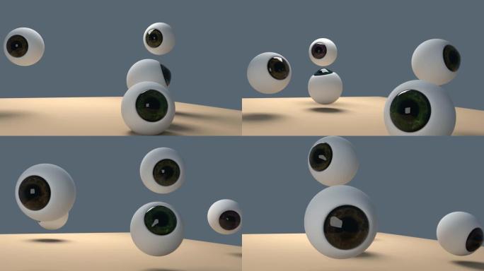 随机运动的人眼3D动画