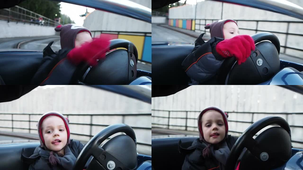 小男孩开车