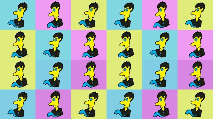 以商人为主题的儿童绘画流行艺术无缝背景