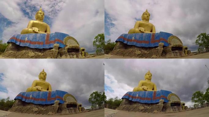 泰国华欣区考陶寺的延时大佛像
