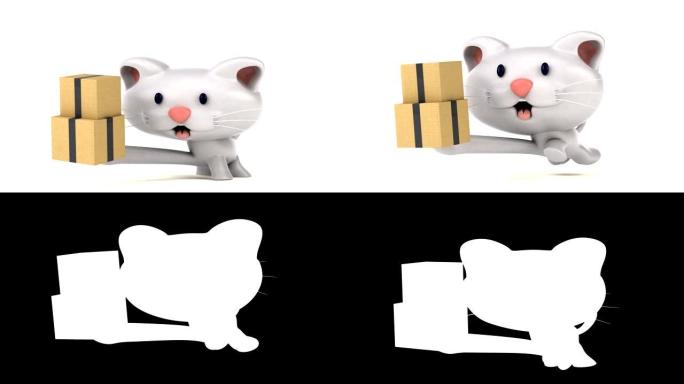 有趣的猫跑步-3D动画