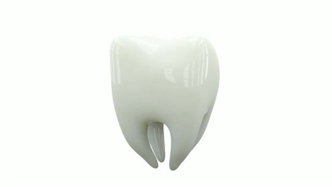 健康牙齿环在白色背景上旋转