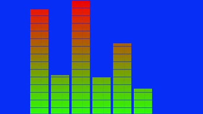 绿屏动画上的声音音频均衡条