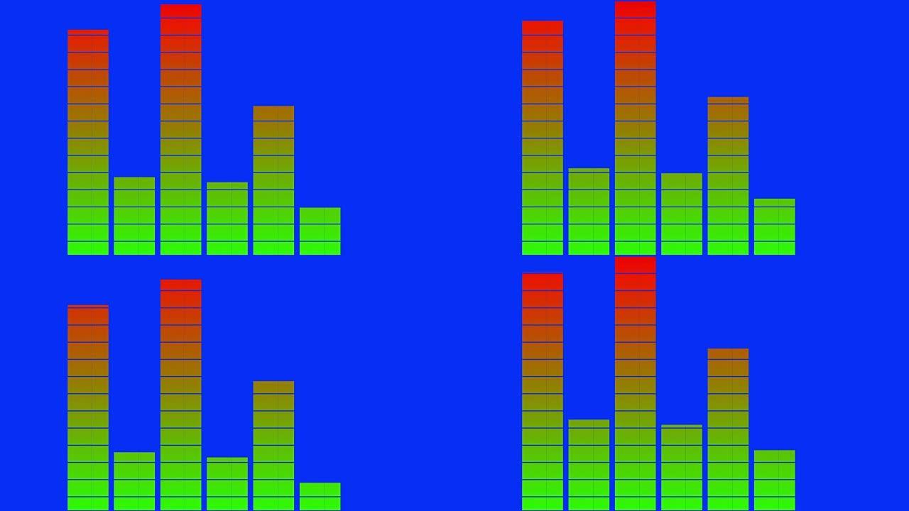 绿屏动画上的声音音频均衡条