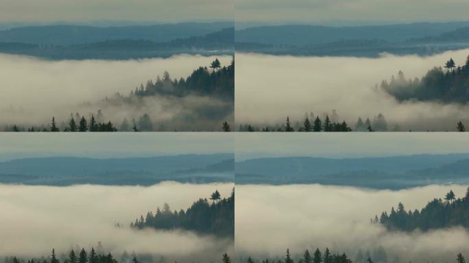 跑马地或景观上的低云和雾的时间流逝4k UHD视频美国