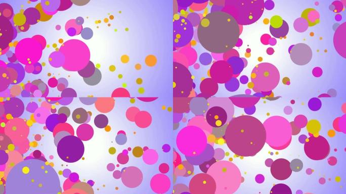 彩色大颗粒漂浮从左往右移动的圆点五颜六色