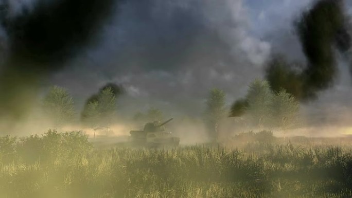 俄罗斯T 34坦克在战场上