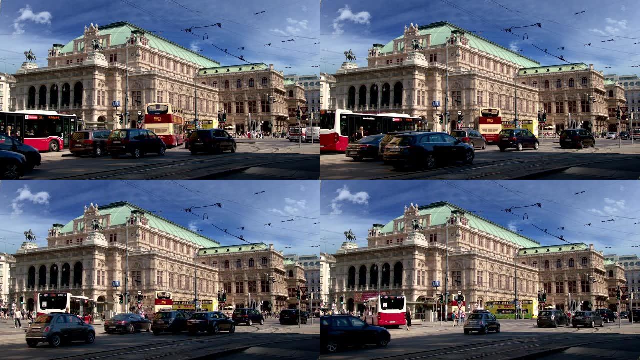 维也纳国家歌剧院-广角拍摄-维也纳国家歌剧院-慢动作-天空取代