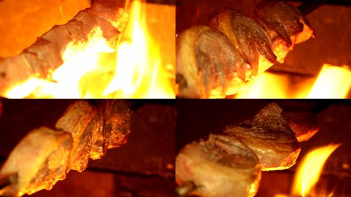 巴西大火中的肉picanha
