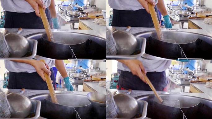慢动作烹饪泰国亚洲面汤