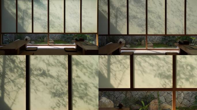 窗户上的竹影 竹影 光影 白窗 树影