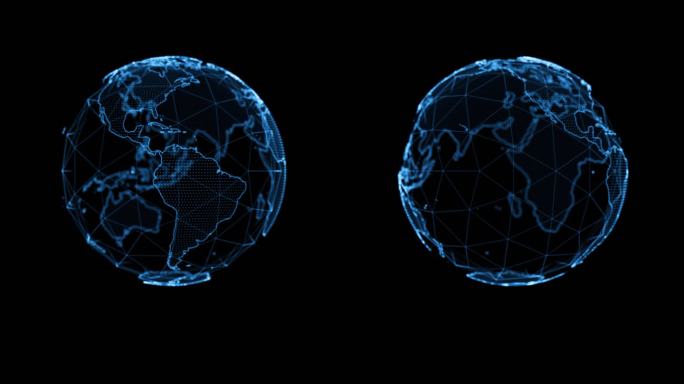 科技感全息投影地球 循环 带透明通道